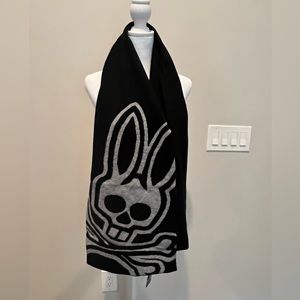 NWT! Psycho Bunny Reversible Scarf | black & gray